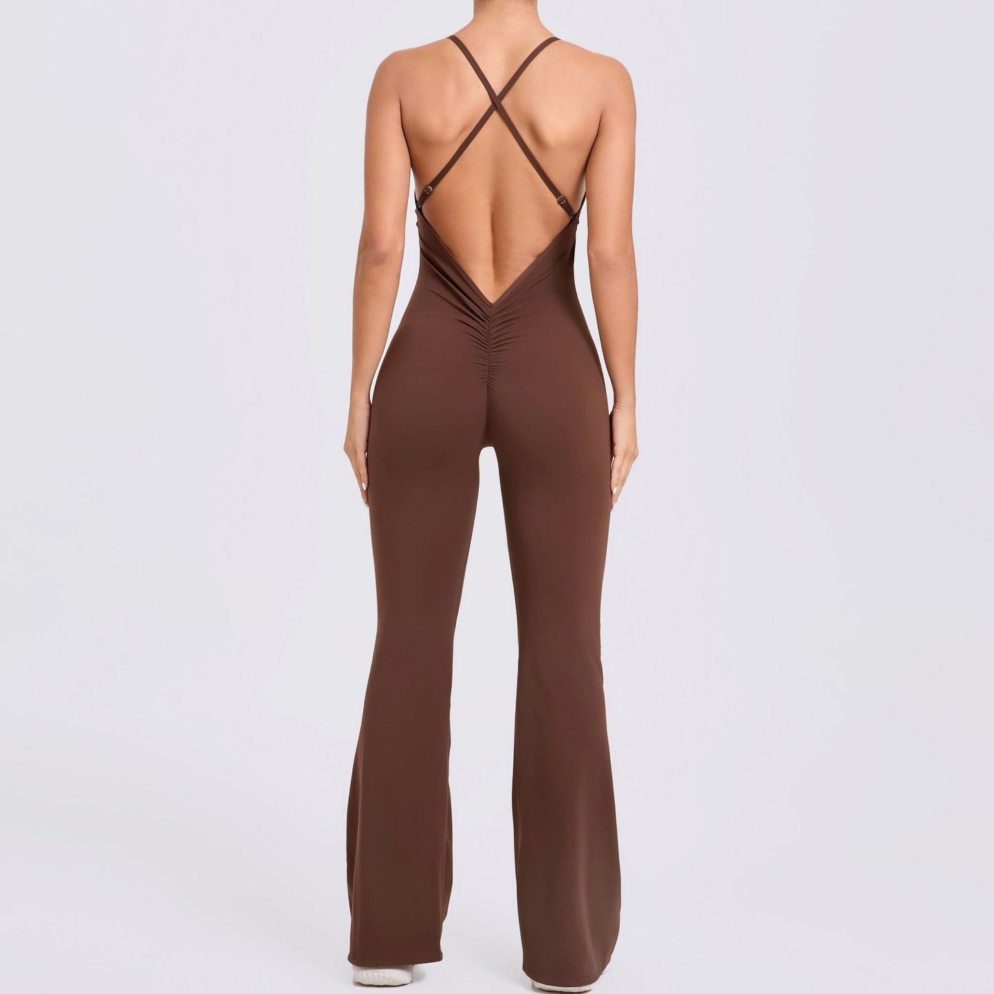 Adjustable Shoulder Strap Horn Yoga Jumpsuit