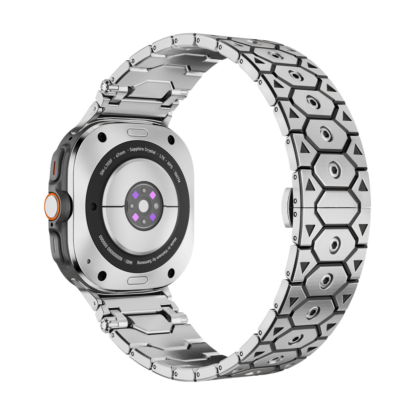 Butterfly Clasp Metallic Stainless Steel Strap