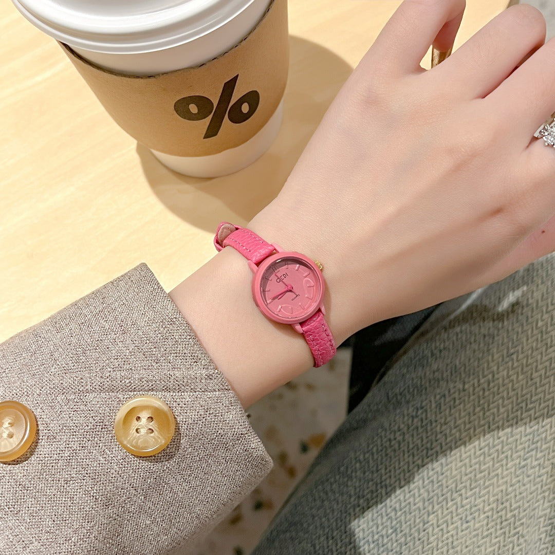 Candy-colored Dopamine Women's Watch Thin Strap