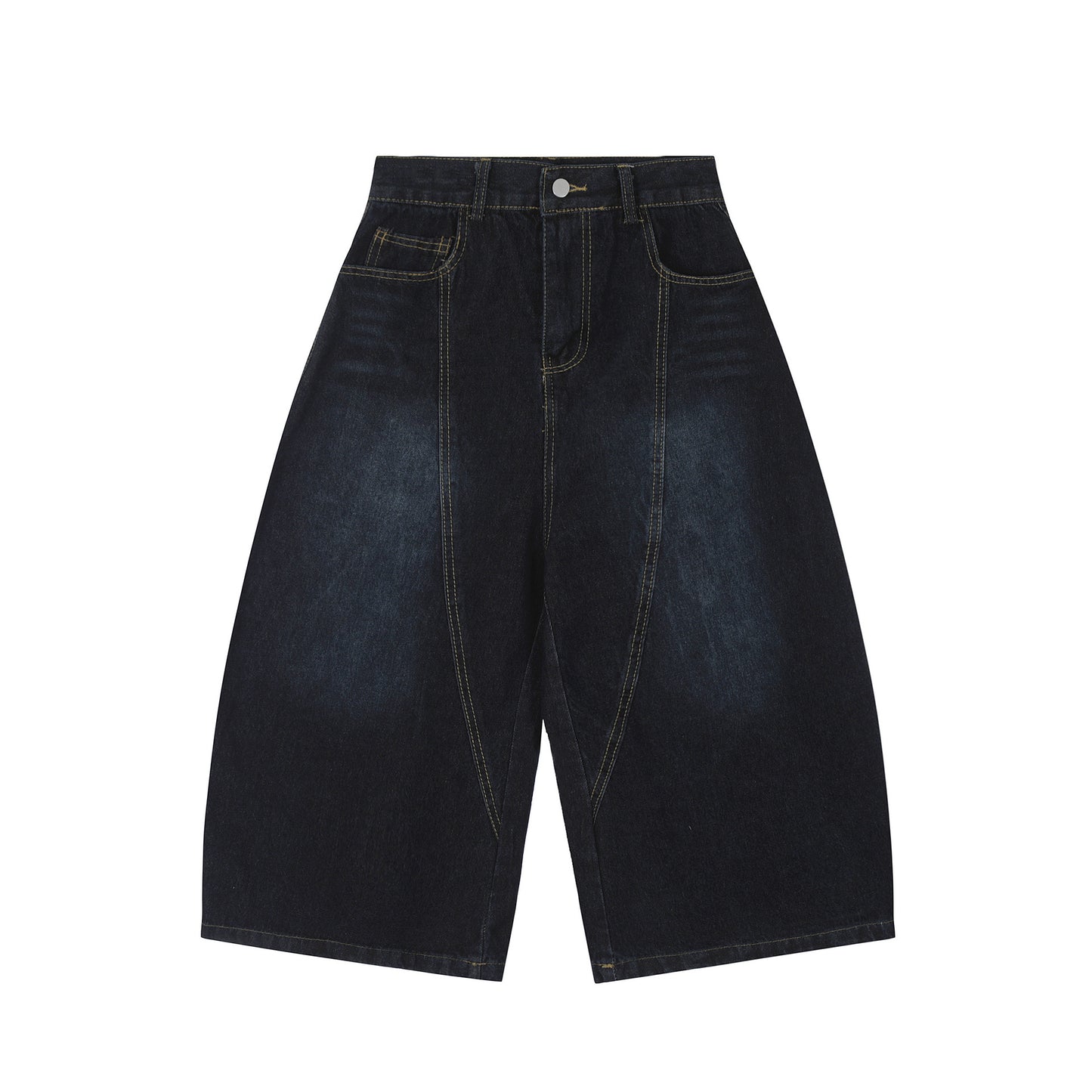 American Retro Loose Embroidered Washed Denim Trousers