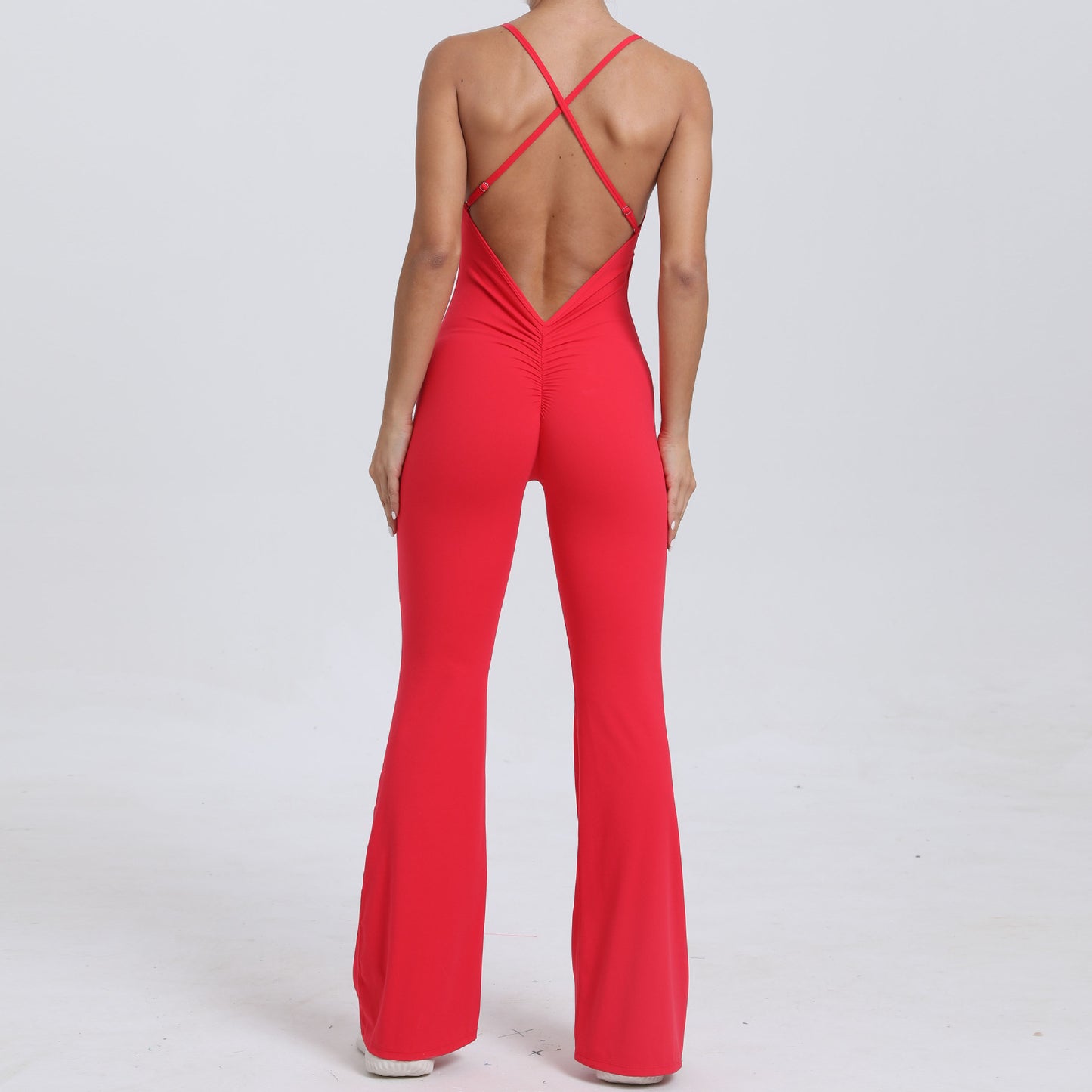 Adjustable Shoulder Strap Horn Yoga Jumpsuit