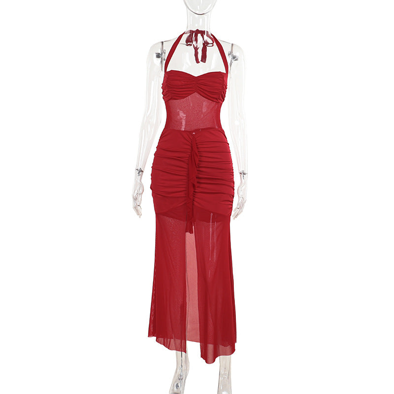 Fashion Personality Mesh Stitching Dress Women