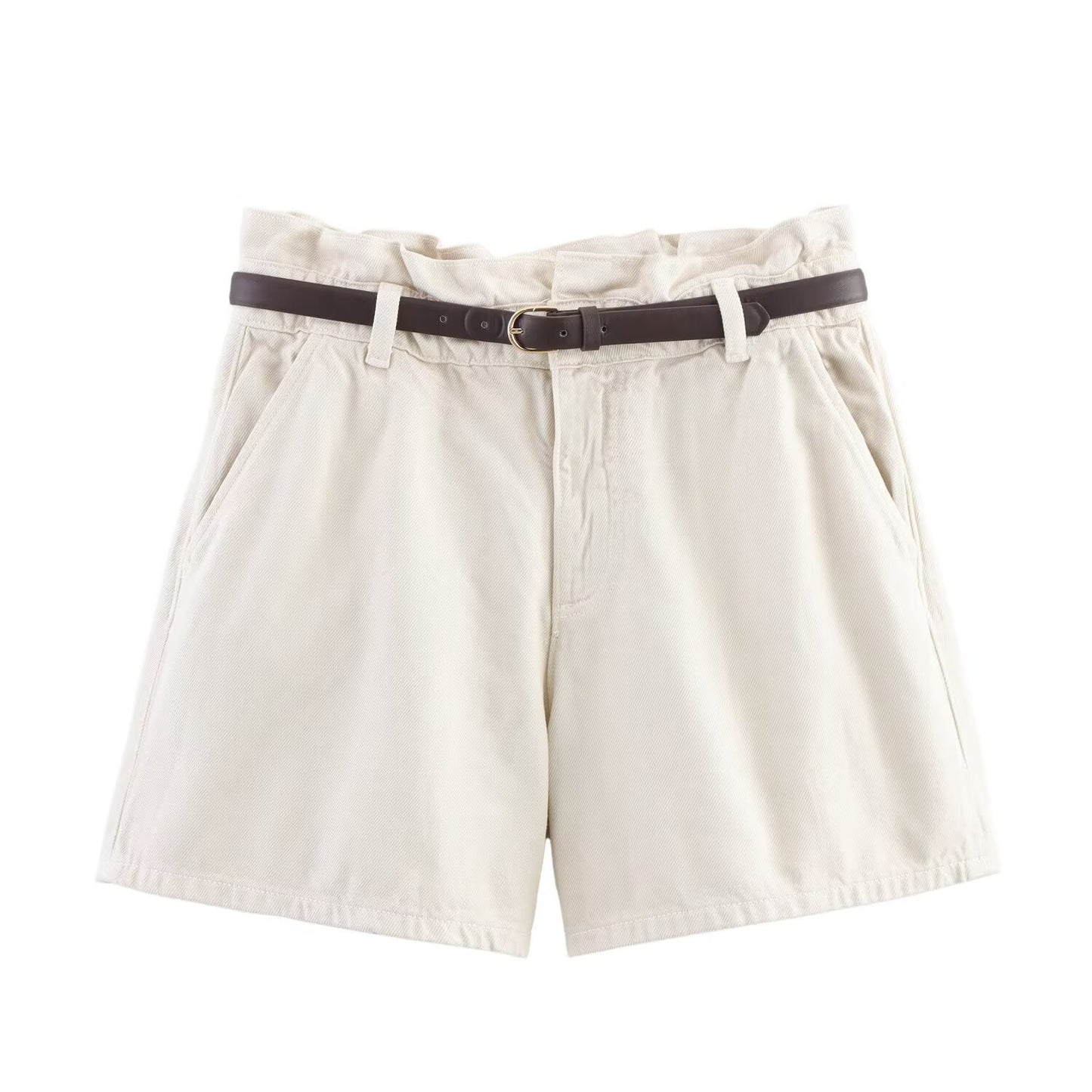 Fashion Casual High Waist Paper Bag Denim Casual Shorts