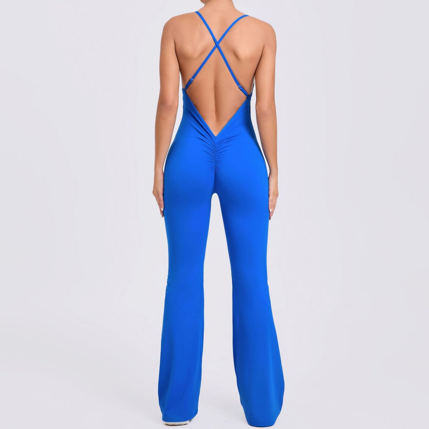Adjustable Shoulder Strap Horn Yoga Jumpsuit