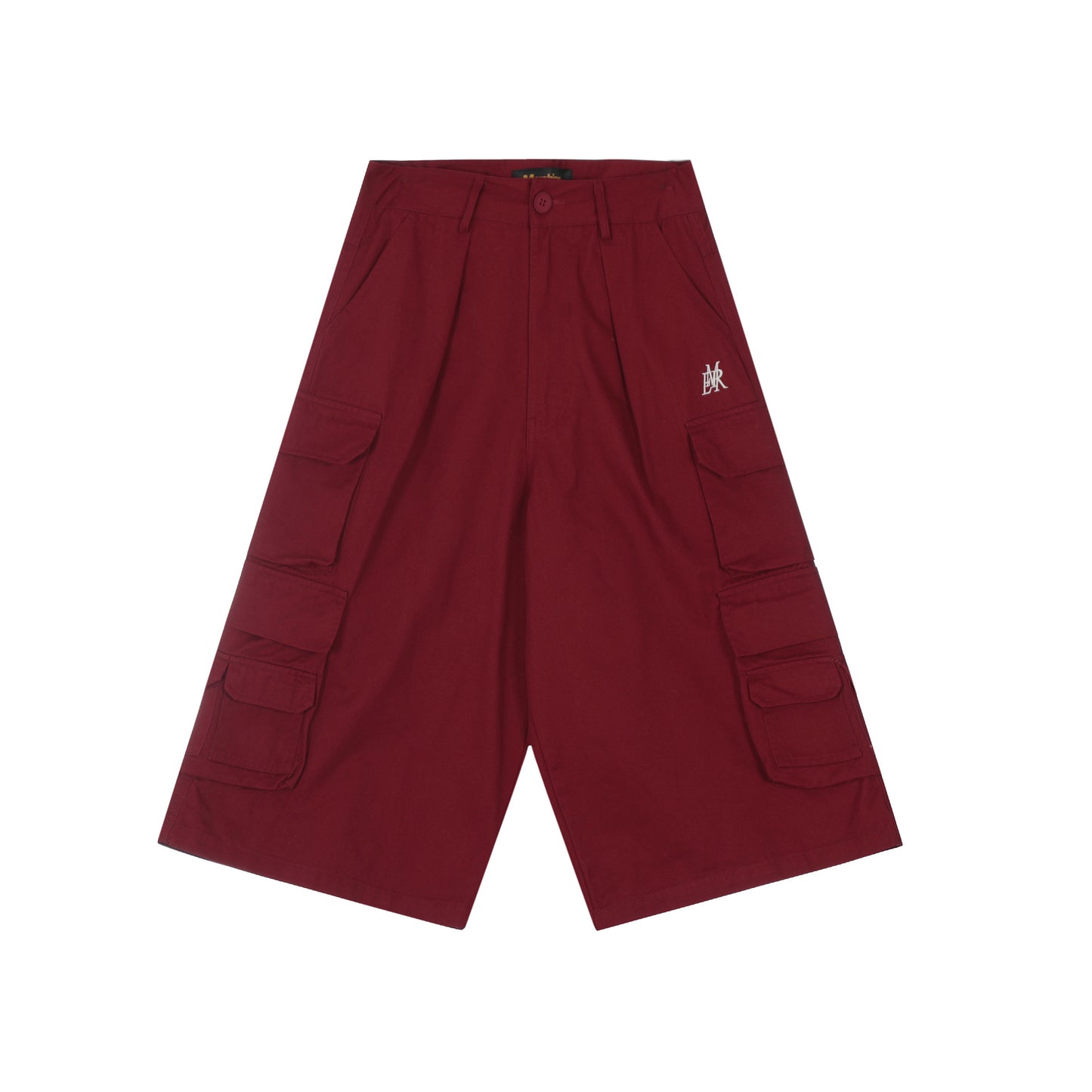American Retro Red Overalls Denim Cropped Pants