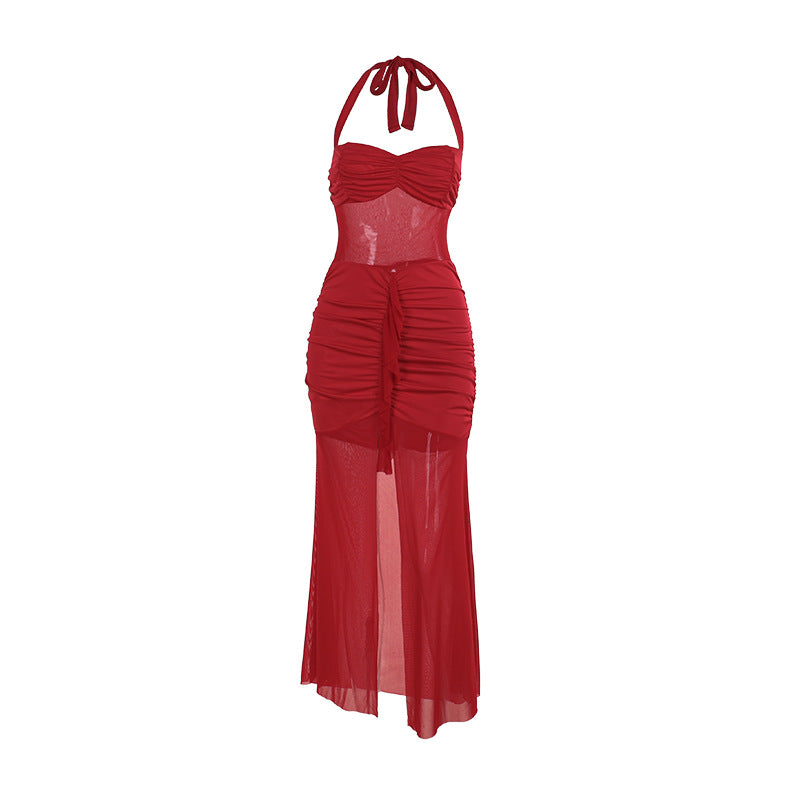 Fashion Personality Mesh Stitching Dress Women
