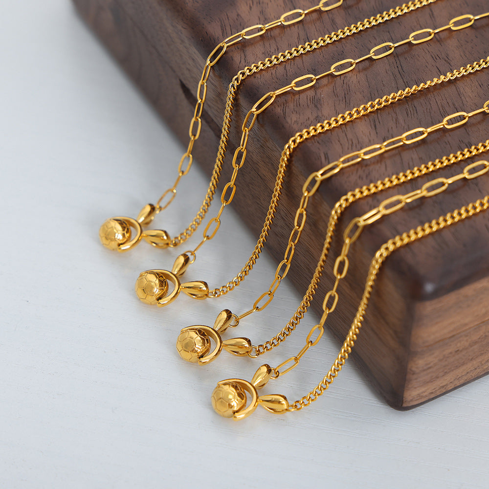 Fashion Football Rabbit Necklace For Women