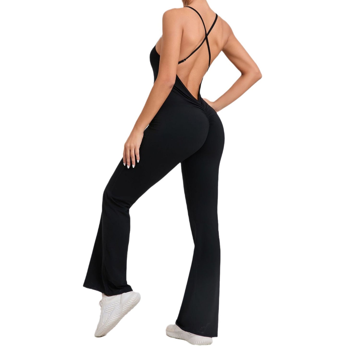 Adjustable Shoulder Strap Horn Yoga Jumpsuit