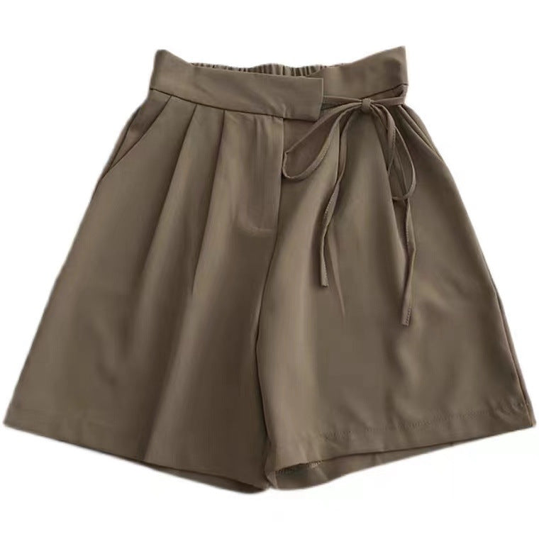 Casual Lace-up Suit Shorts Irregular Loose Wide-leg Casual Pants