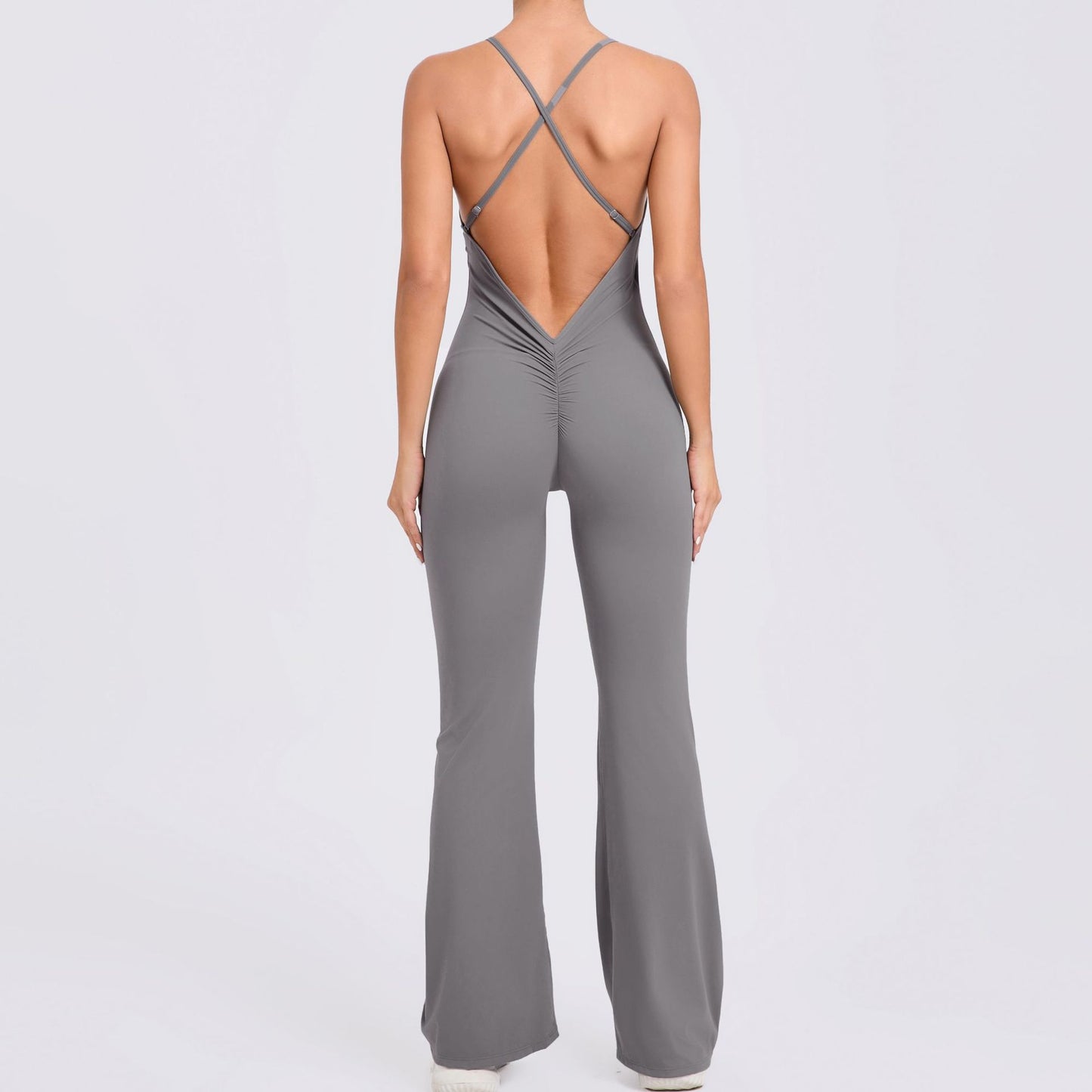 Adjustable Shoulder Strap Horn Yoga Jumpsuit
