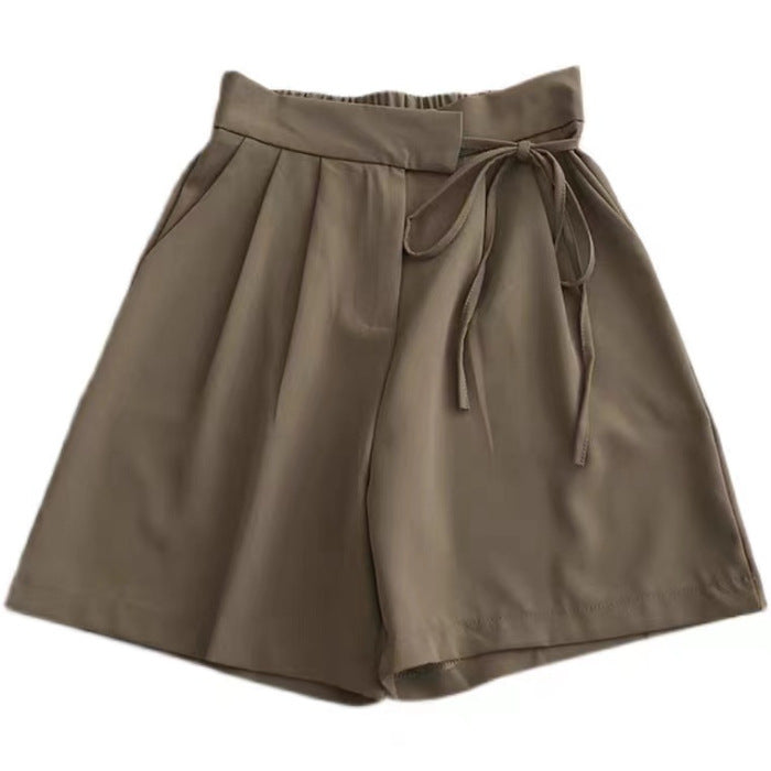 Casual Lace-up Suit Shorts Irregular Loose Wide-leg Casual Pants