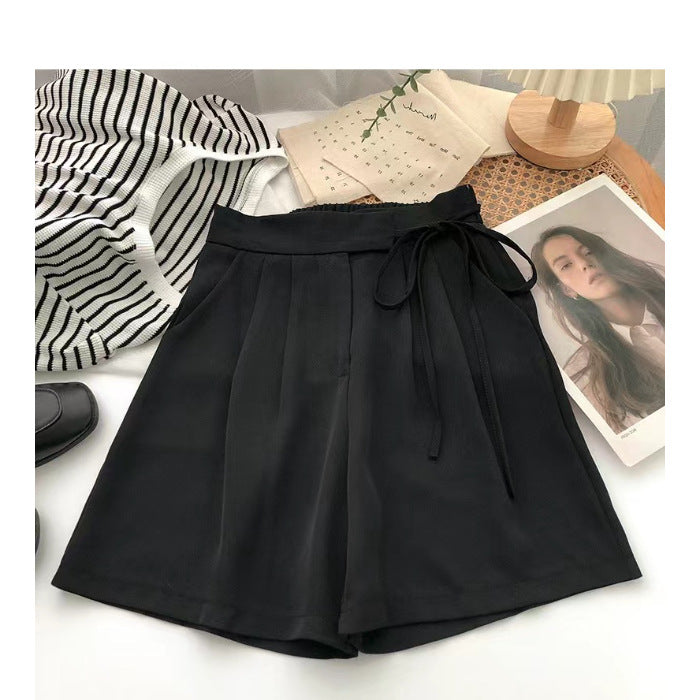 Casual Lace-up Suit Shorts Irregular Loose Wide-leg Casual Pants