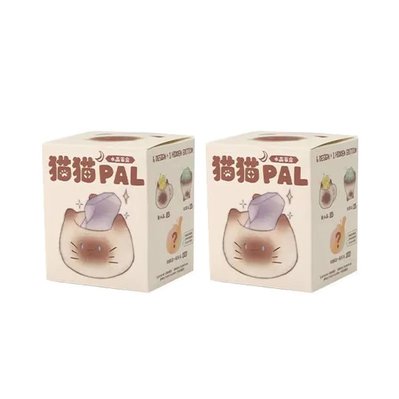 Cat Play Crystal Series Blind Box Fashion Play Cute Mini Figures Desktop Ornaments Dolls Mystery Box Girl Children Gifts Toy