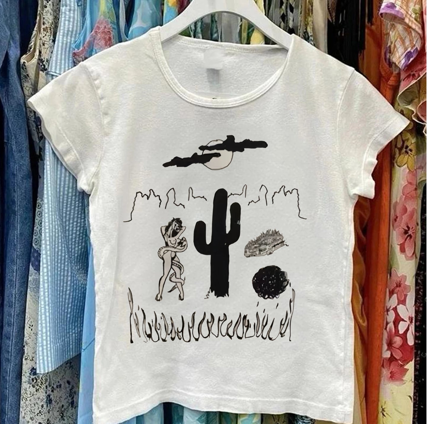 American fashion street high street Harajuku retro style printed simple style short sleeved summer loose casual trend unisex T-s