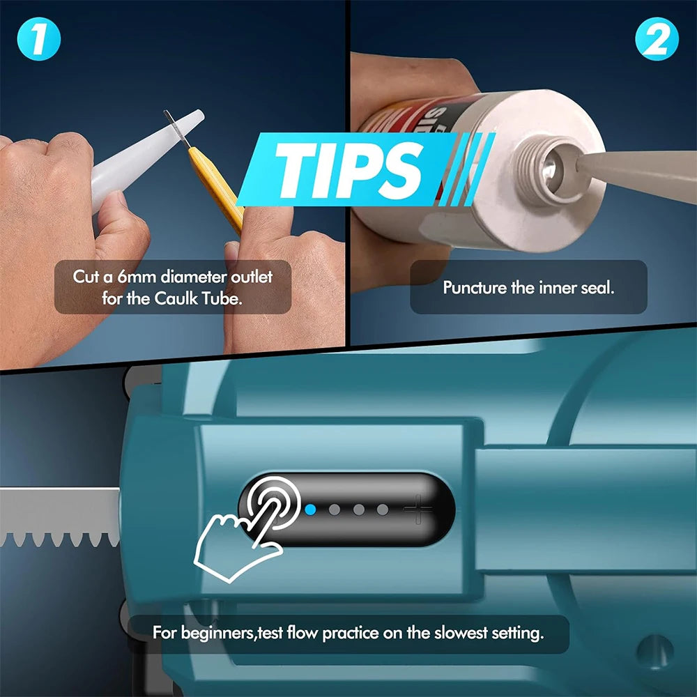 Electric Caulking Gun for Makita 18V Battery Cement Glass Adhesive Glue Seal Sealant Tool Wireless Glass Glue Gun (No Battery)