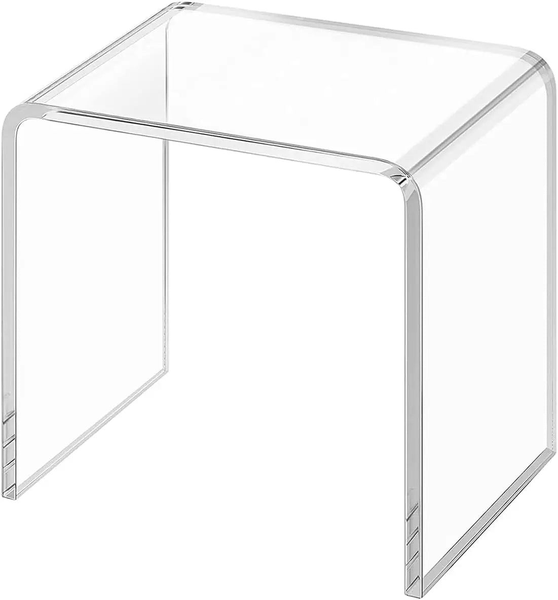 Acrylic Shower Dispenser 16"" Bathroom Shower Bench Weight Acity 700Lbs Clear Shower Foot Rest For Shaving Legs 15Mm Thi