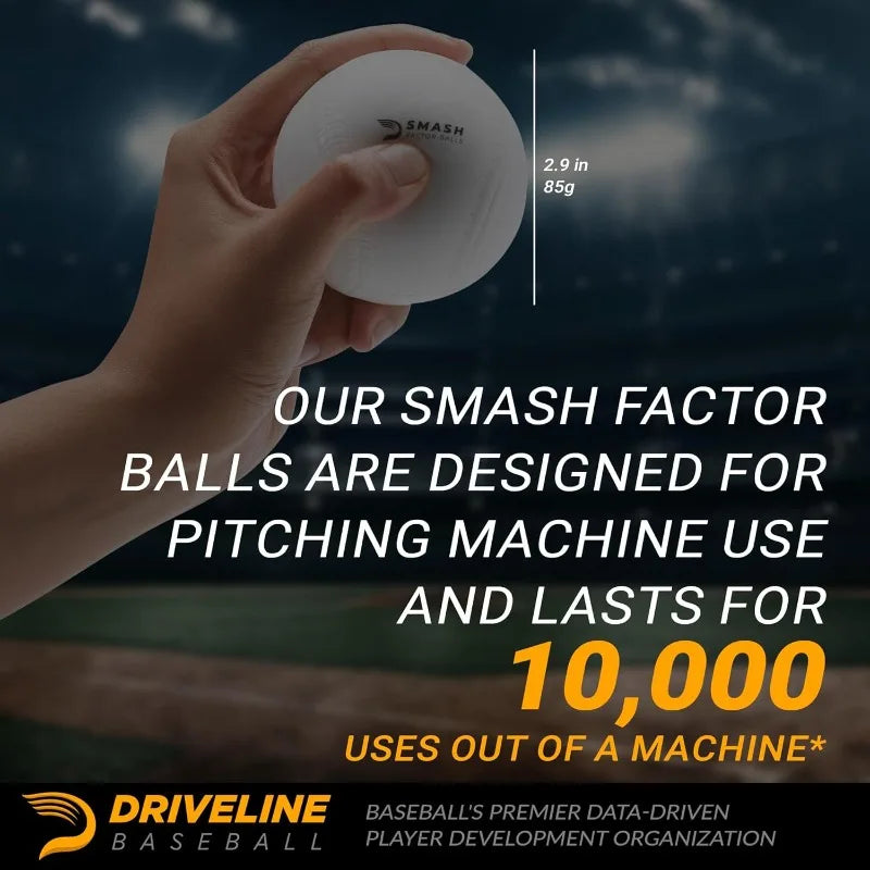 Driveline Baseball Smash Factor Balls™ (3 oz, 12 Pack) Durable Foam Hitting Practice Balls