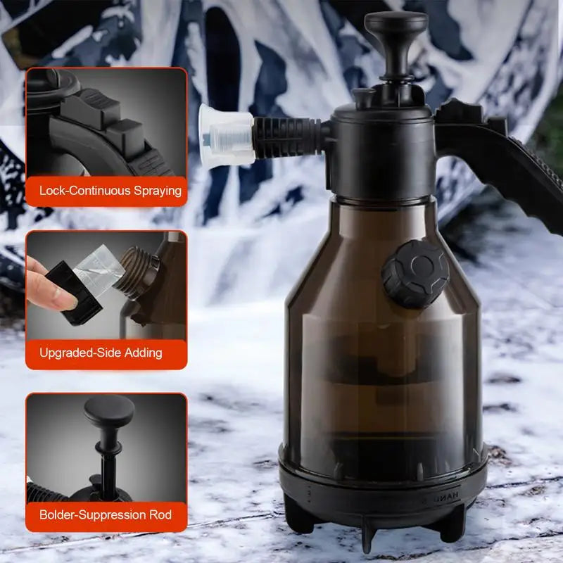 Car Wash Foam Sprayer Handheld Watering Can Pressure Sprayer Bottle With Three Nozzles 2L Bottles Car Soap Sprayer Foam Sprayer