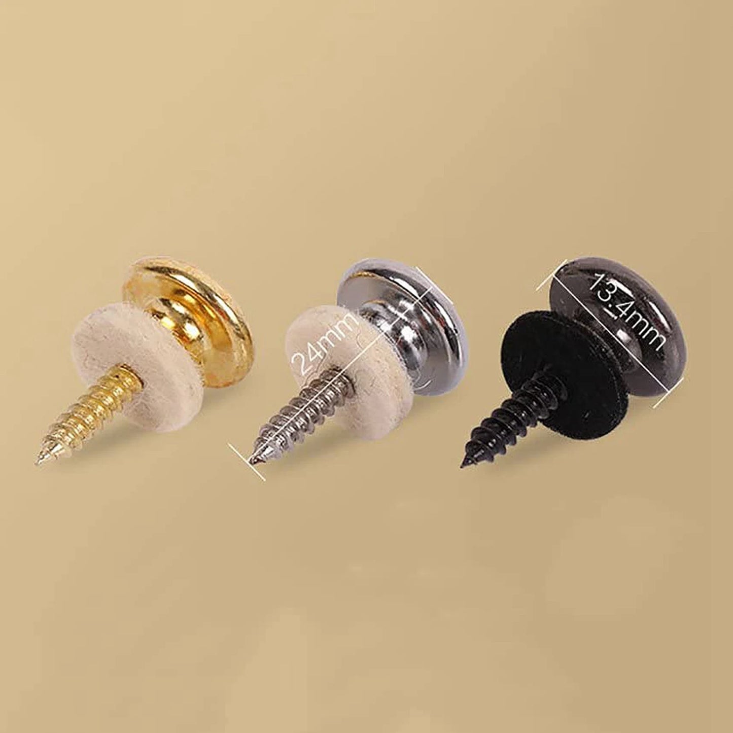 CGDS-10PCS Wool Copper Guitar Strap Lock Locking Pegs Pins Mushroom Shape End Button Gold