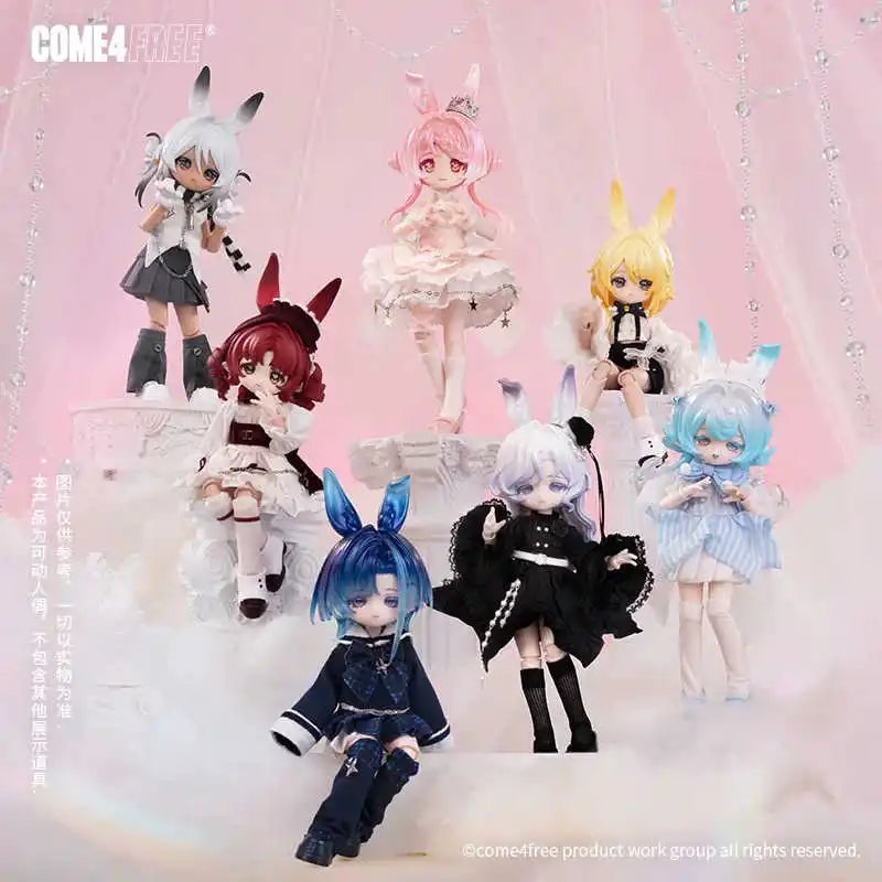 Come4free 1/12 Bjd Blind Box Bonnie Meteorological Star Language Series Kawaii Rabbit Bjd Decora Articulated Action Figure Toys