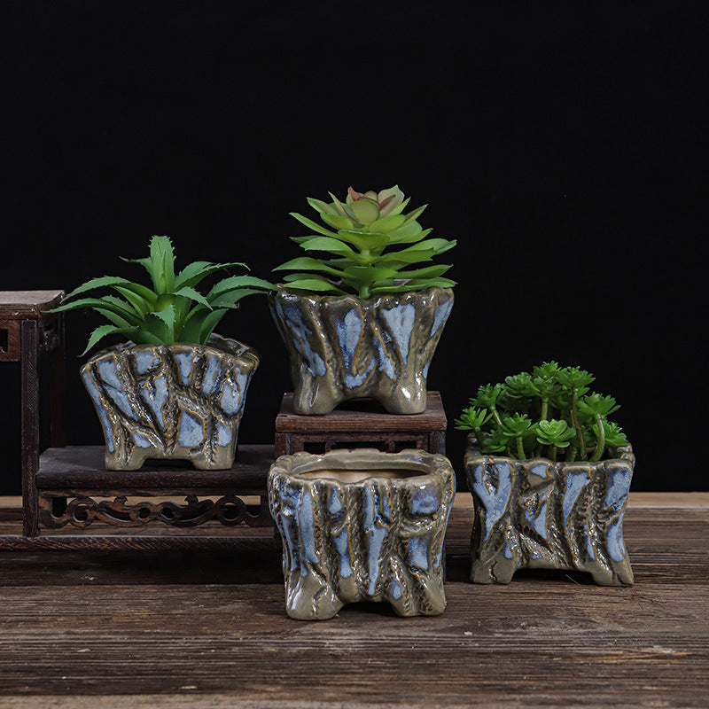 Creative Retro Plain Burning Ceramic Plant Ceramic Flower Pot