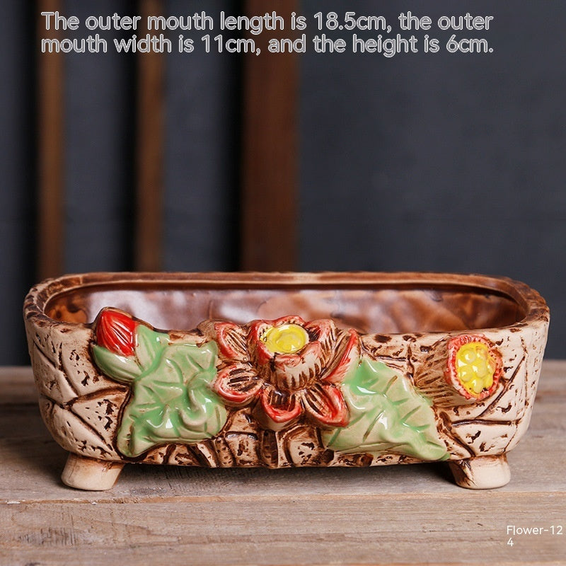Ceramic Household Large-diameter Succulent Flower Pot
