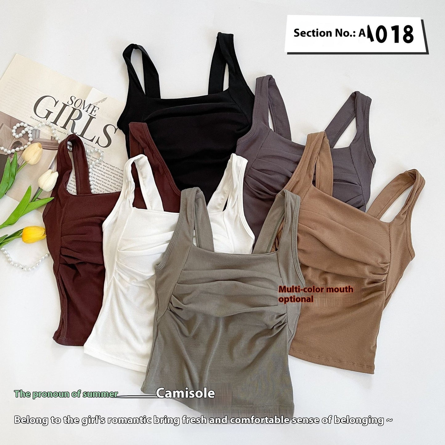 Camisole Women's Inner Strap With Chest Pad