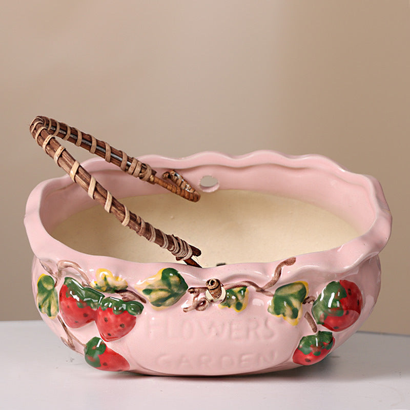 Creative Color Painted Strawberry Large And Small Diameter Succulent Flower Pot