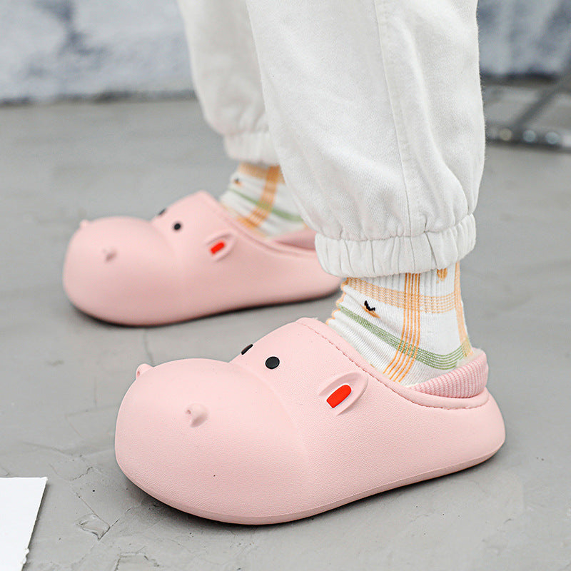 Children's Cotton Shoes Winter Fleece-lined Warm Cartoon Home Cotton Slippers