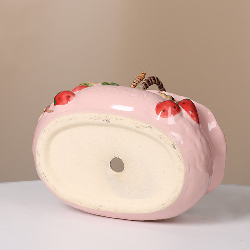 Creative Color Painted Strawberry Large And Small Diameter Succulent Flower Pot