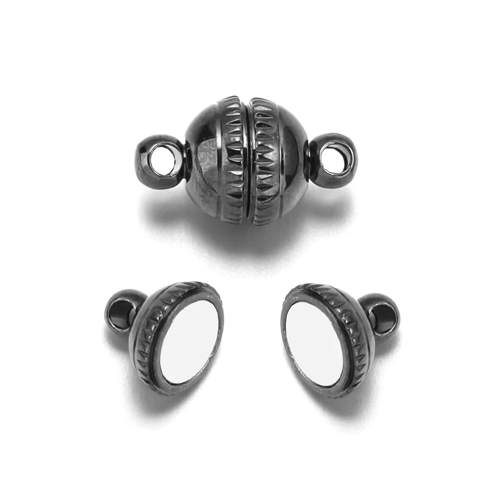 5Pcs/Lot 8/10mm Round Magnetic Connectors Clasps Magnet Charms End Cap for DIY Jewelry Making Couple Bracelet Necklace Accessori