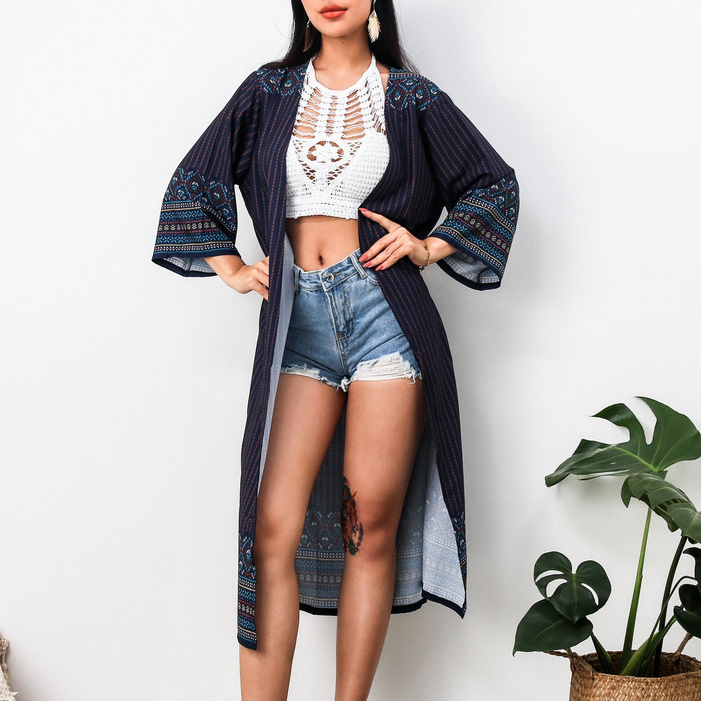 Casual Long Cardigan Blended Sunscreen Shirt