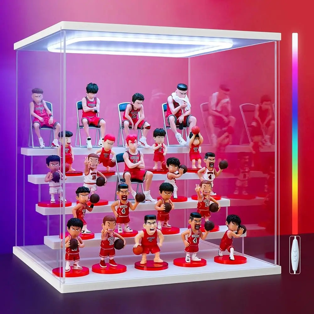Clear Acrylic Display Case For Action Figure- Funko Dustproof Showcase With Colorful Lighting, Multiple Layers For
