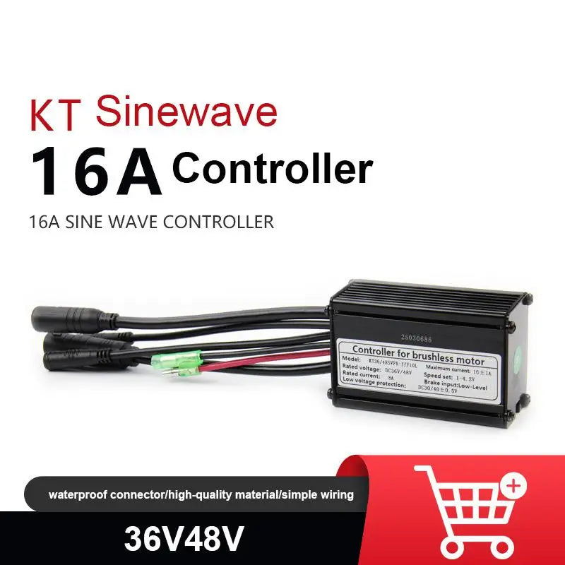 E-bike Controller 36V/48V Bike KT-16A SineWave Controller with Lamp Wire For 350W Motor,Bicycle Retrofit Accessories