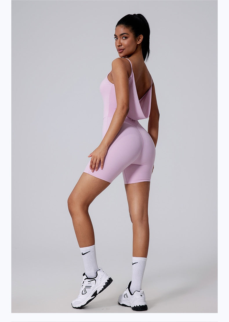 Beauty Back Yoga Jumpsuit Sports Shorts Slim Outdoor