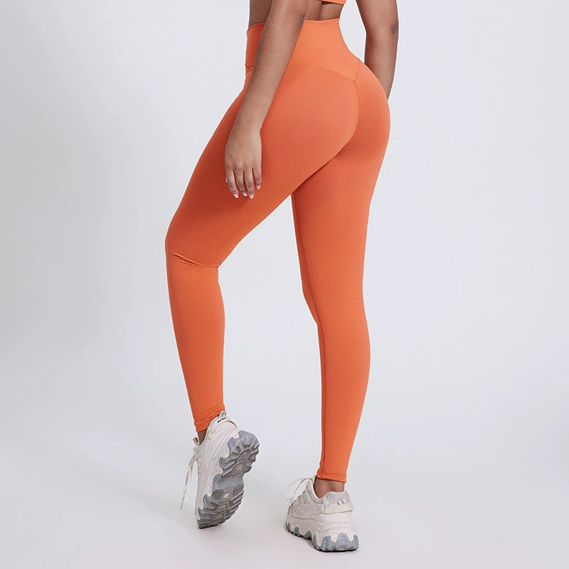 European And American Bright Yoga Pants Outer Wear Nude Feel Hip Lifting