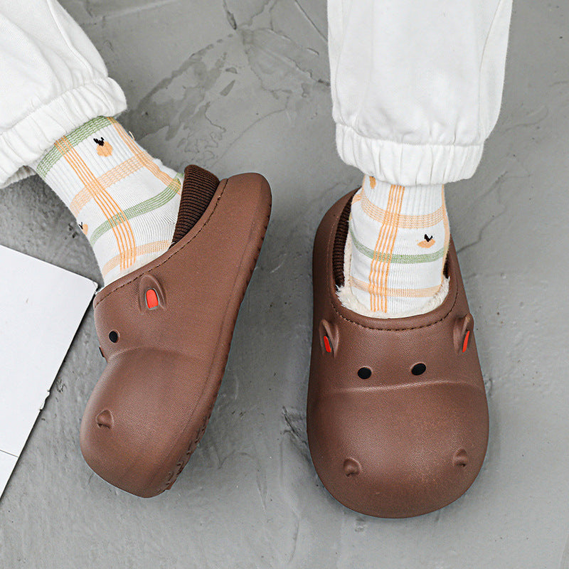 Children's Cotton Shoes Winter Fleece-lined Warm Cartoon Home Cotton Slippers