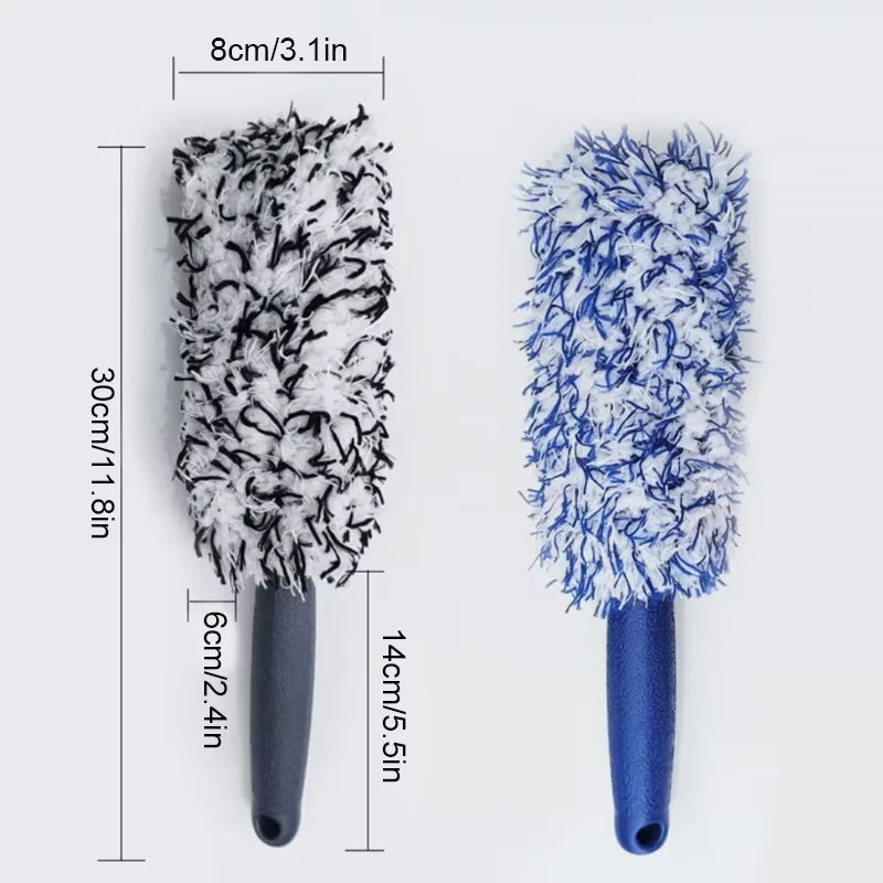 Car Wheel Tire Rim Cleaning Brush Portable Plush Car Wheel Hub Brush Washing Tool Car Detailing Care Dust Removal Brush