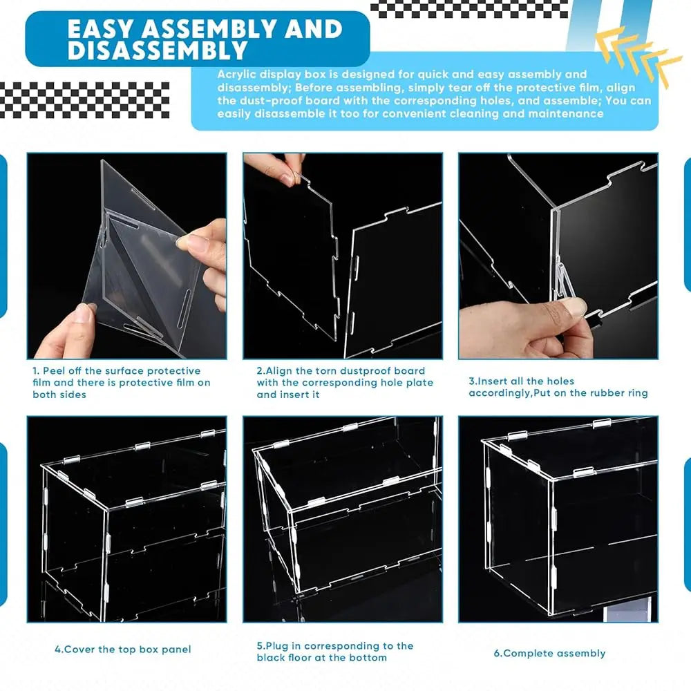 1 Pcs Clear Acrylic Display Case For 1: 24 Model Car Requires Installation Acrylic Display Box With Bla Base Model Storage Case