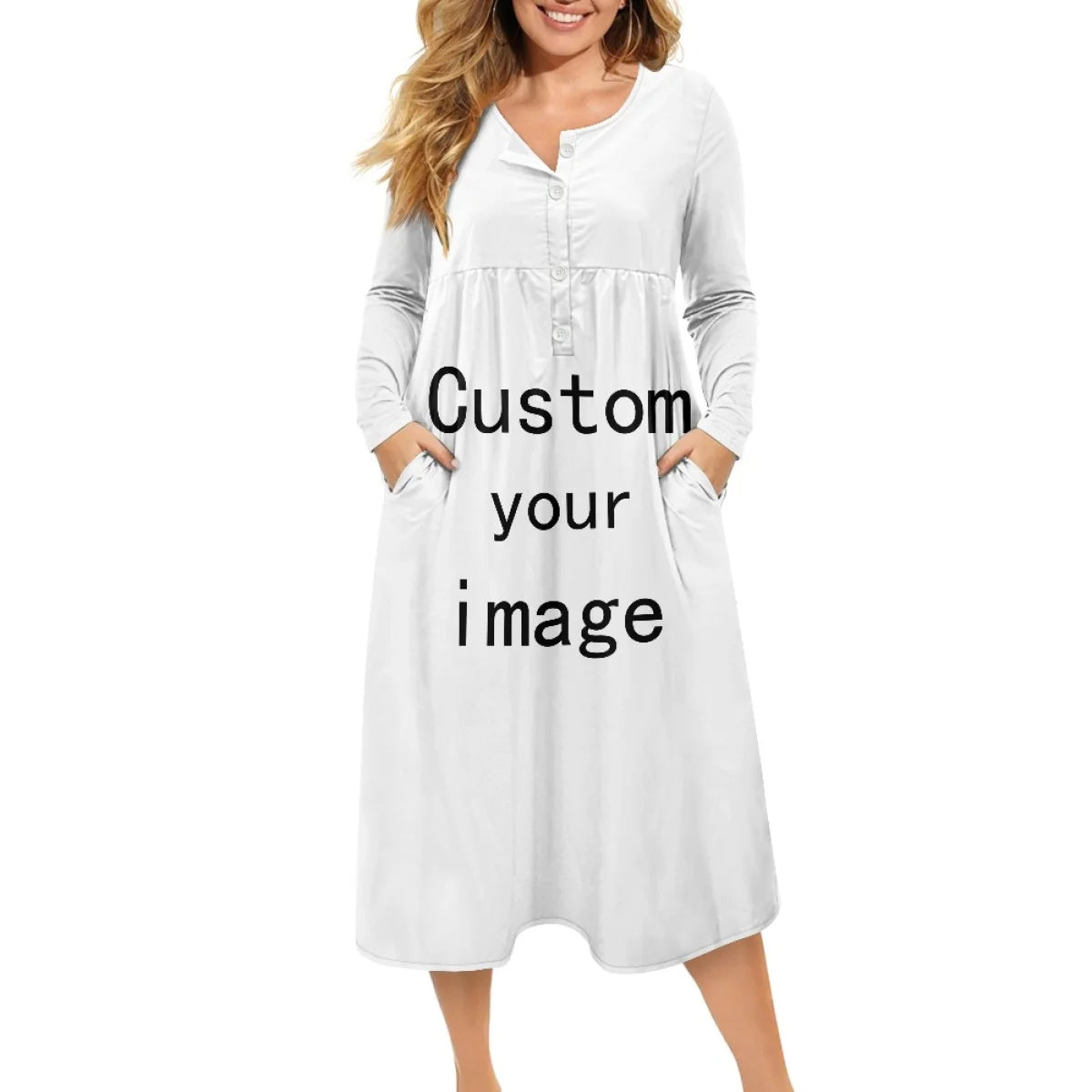 Clothing Women High Quality Polynesian Marquesan Cross Dress Loose Plus Size Ladies V Neck Button Dress Printed On Demand