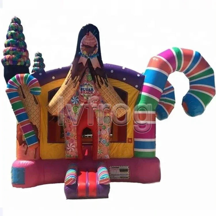 Commercial PVC Grade Candy Bouncer House Combo Inflatable Jumping Bouncy Castle For Kids Party Rental