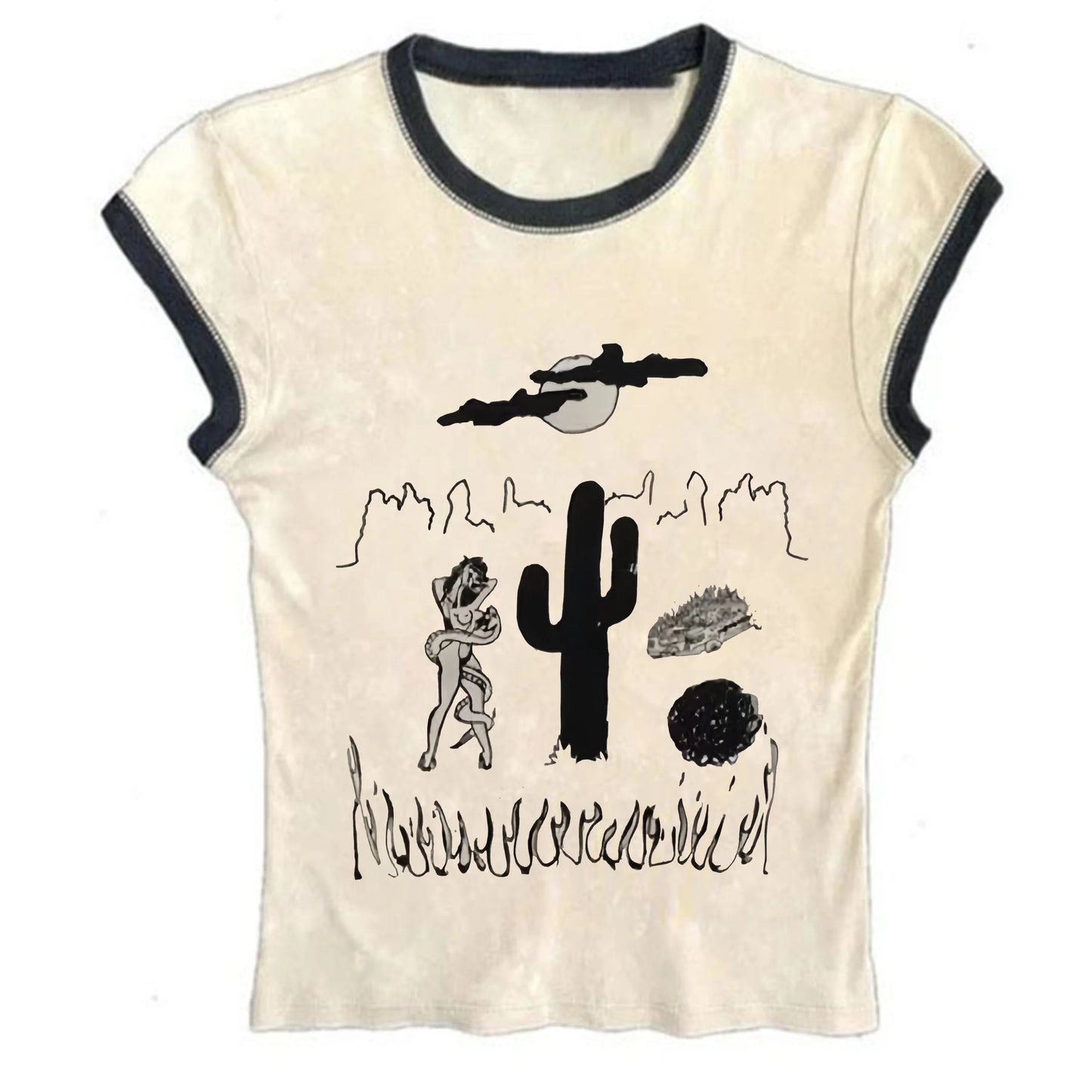 American fashion street high street Harajuku retro style printed simple style short sleeved summer loose casual trend unisex T-s