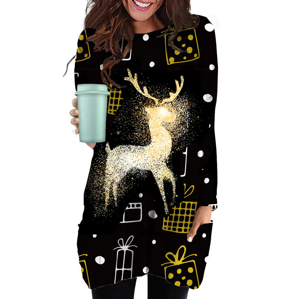 Fashion Long-sleeved Sweater Hot-selling Women's Pocket Skirt