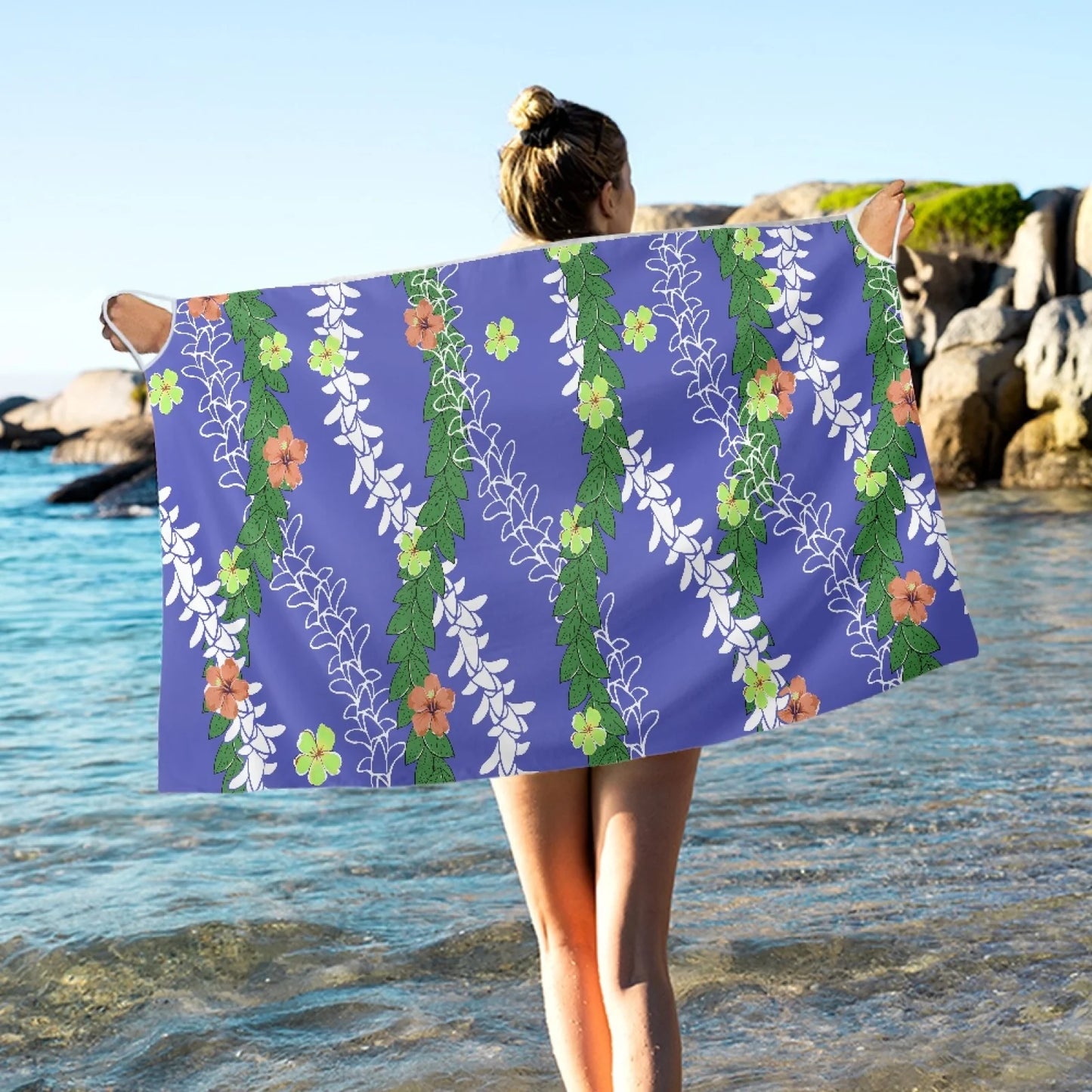 Enchanting Polynesia, Pua Kenini Artistic Scented Flowers, Prints on Demand, Luxury Custom Beach Shawls, Samoa Tropical Paradise