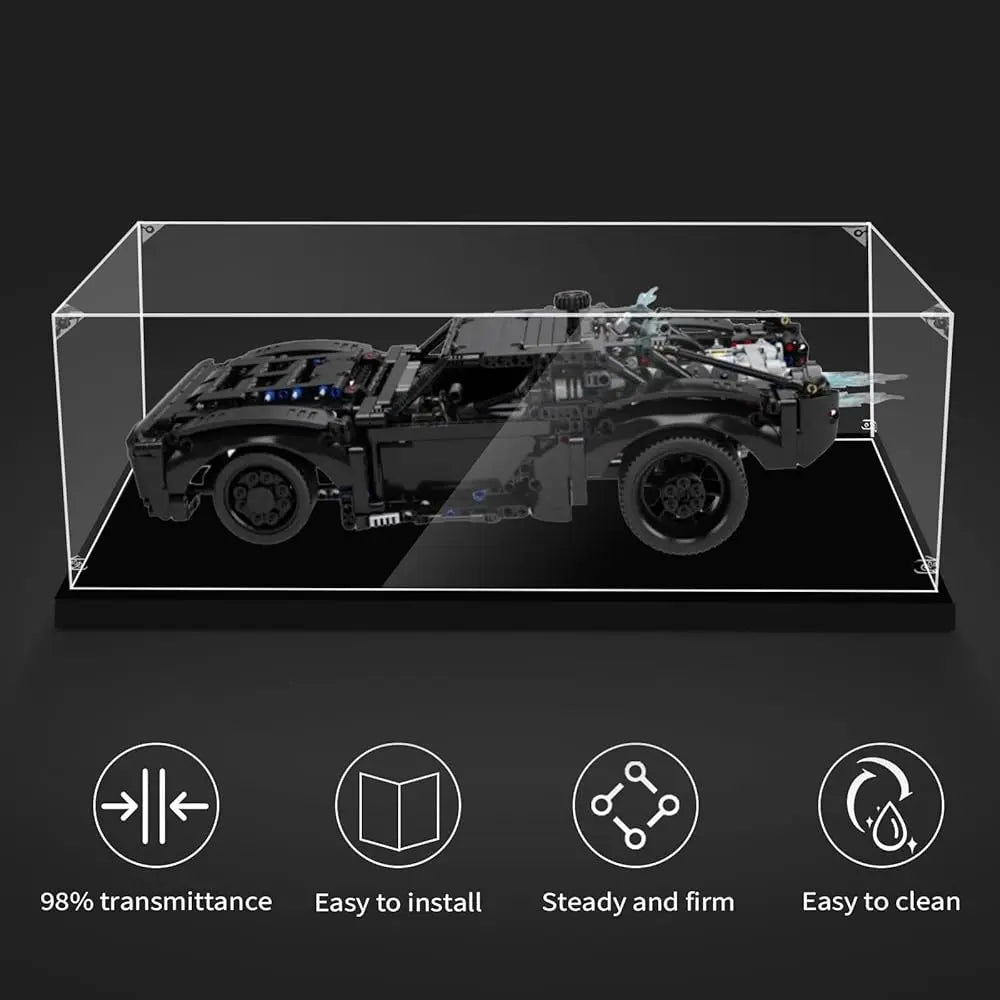 Acrylic Display Case For 76328 Classic Tv Series Batmobile, 42127 Batmobile, 21054 The White House Or 42126 F-150 Raptor,