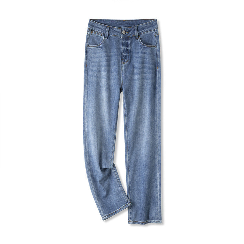 All-match Cropped Straight Jeans For Women