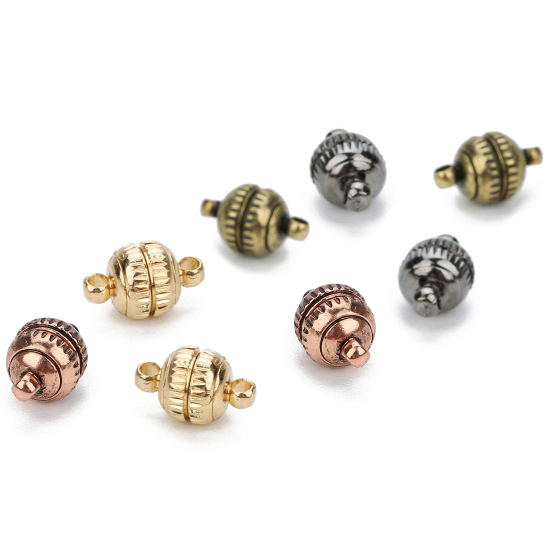 5Pcs/Lot 8/10mm Round Magnetic Connectors Clasps Magnet Charms End Cap for DIY Jewelry Making Couple Bracelet Necklace Accessori