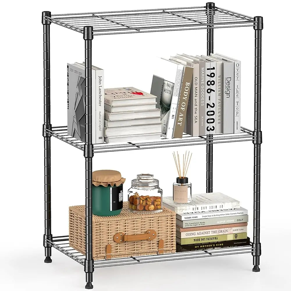 450 Lbs Steel Storage Shelving 3-Tier Utility Shelving Unit Steel Organizer Wire Ra For Home,Kitchen,Office (11.8"" D X 17.7""