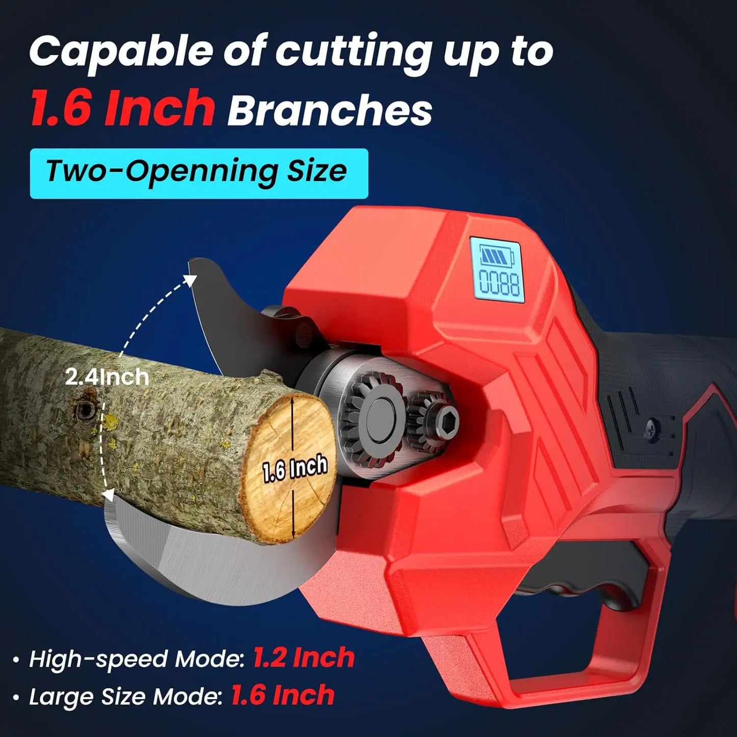 Electric Pruning Shears for DeWalt 20V Max Cordless 1.6-2.0 Inches Branch Cutter Battery Pruning Shears with LCD Display Power S