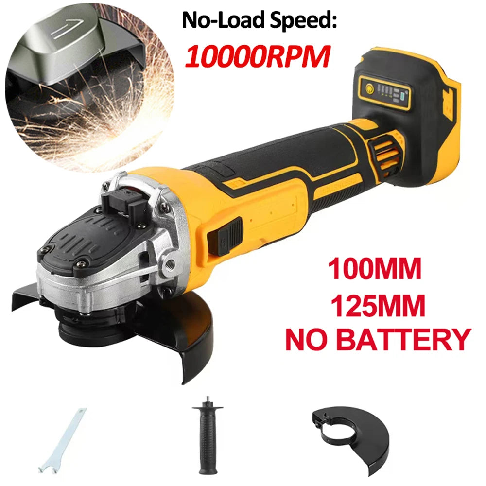 Brushless Angle Grinder For Makita 21V Battery(No Battery) 100mm/125mm Flat Head Angle Grinder Bare Machine Tool Cutting Machine